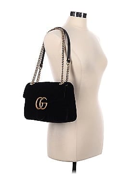 Gucci Velvet Matelasse GG Marmont Flap Shoulder Bag (view 2)