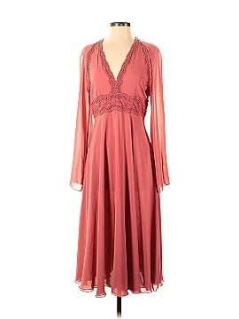 Giamba Paris Pink Lace Long Sleeve V-Neck Dress (view 1)