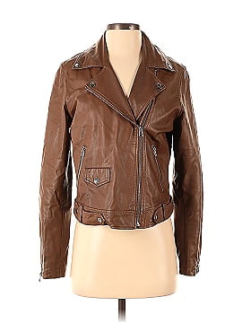 Slate & Willow Toffee Classic Leather Moto Jacket (view 1)