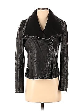Slate & Willow Black Open Front Leather Moto Jacket (view 1)