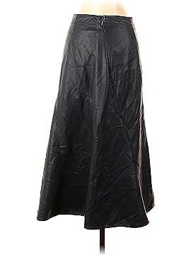 Rebecca Taylor Navy Faux Leather Skirt (view 2)