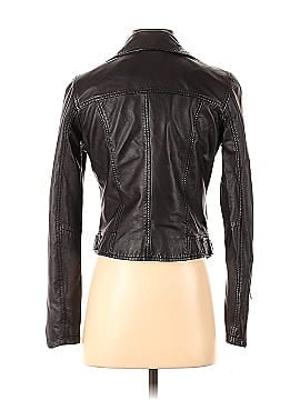 Slate & Willow Dark Purple Leather Moto Jacket (view 2)