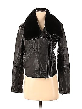 Slate & Willow Faux Fur Collared Leather Jacket (view 1)