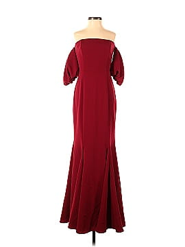 Fame And Partners Red Puff Sleeve Gown (view 1)