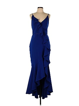 MARCHESA notte Royal Blue Ruffle Gown (view 1)