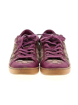 Gucci Purple/Beige Leather And Guccissima Canvas Low Top Sneakers (view 2)