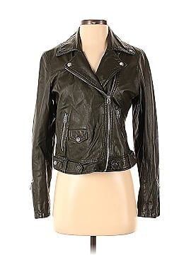 Slate & Willow Olive Leather Moto Jacket (view 1)