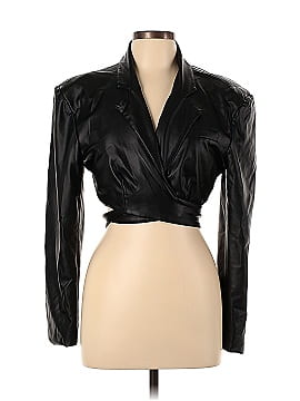 Ronny Kobo Faux Leather Wrap Blazer (view 1)