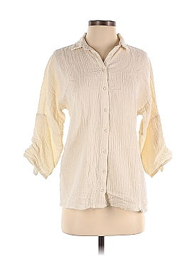 STOP 3/4 Sleeve Button-Down Shirt (view 1)