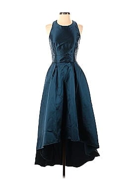 Hutch Teal Cross Back High Low Gown (view 1)