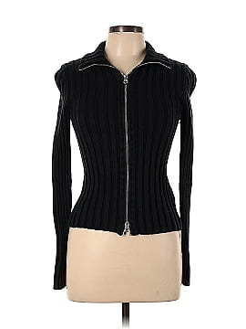 MM6 Maison Martin Margiela Black Ribbed Zip Pullover (view 1)