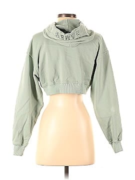 HERVE by Herve Leger Cropped Hooded Sweatshirt (view 2)