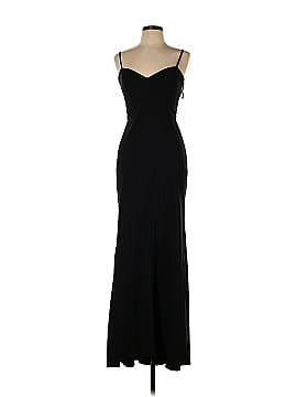 Theia Black Side Panel Gown (view 1)