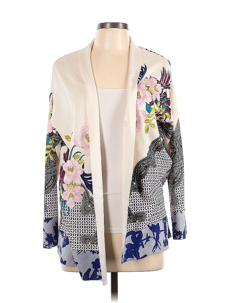 ETRO 100% Silk Ivory Silk Cardigan Size 46 (IT) - 84% off | ThredUp