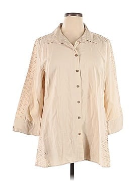 MULTIPLES 3/4 Sleeve Button-Down Shirt (view 1)