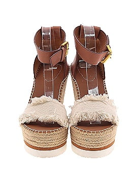 See By Chloé Glyn Frayed-Cotton Espadrille Wedges (view 2)