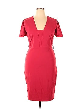 Badgley Mischka Red Flutter Sleeve Dress (view 1)