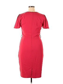 Badgley Mischka Red Flutter Sleeve Dress (view 2)