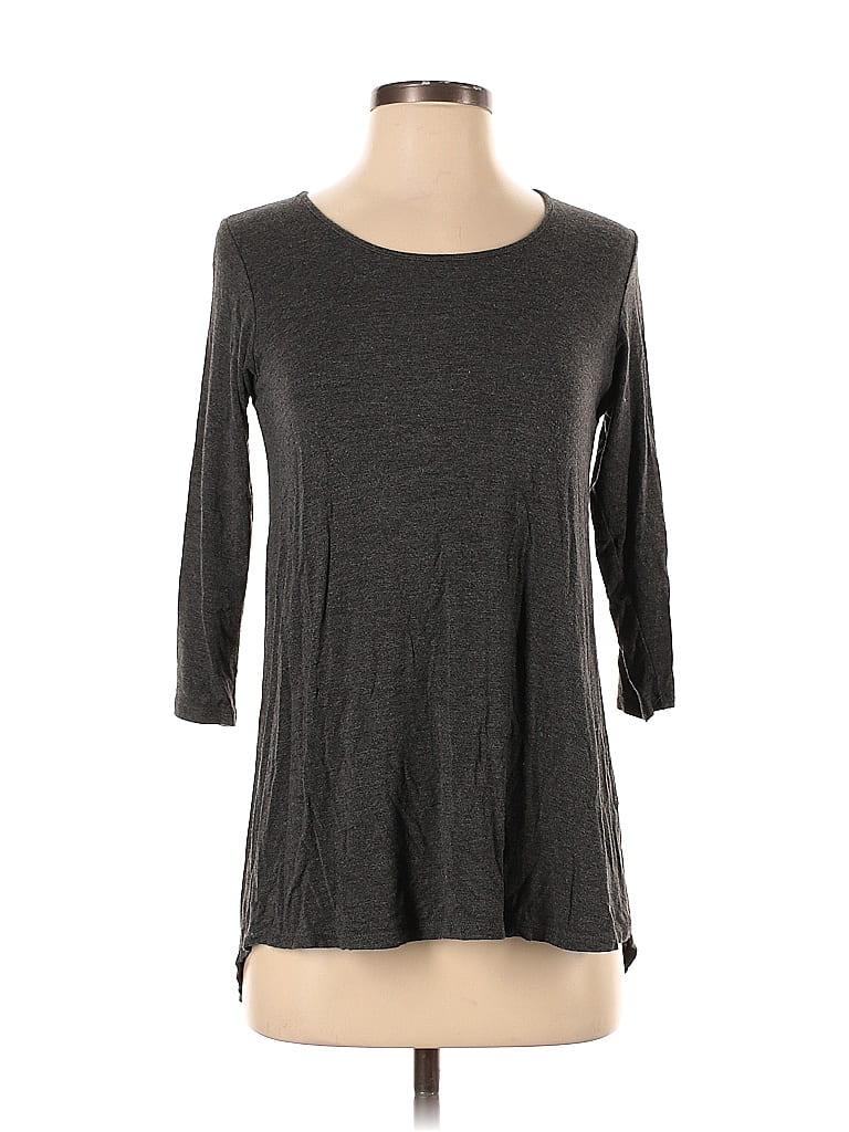 Pre-owned Colette 3/4 Sleeve Top Gray Boatneck Tops
