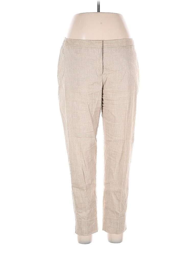 Pre-owned Halogen Linen Pants In Brown