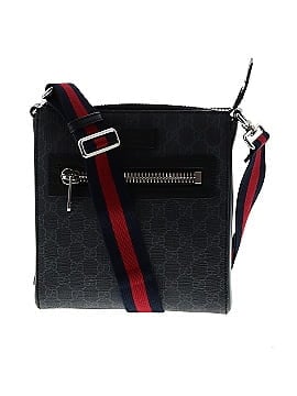 Gucci GG Supreme Monogram Web Small Flat Messenger Crossbody Bag (view 1)