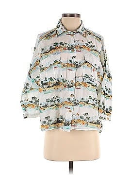 Zara 3/4 Sleeve Button-Down Shirt (view 1)