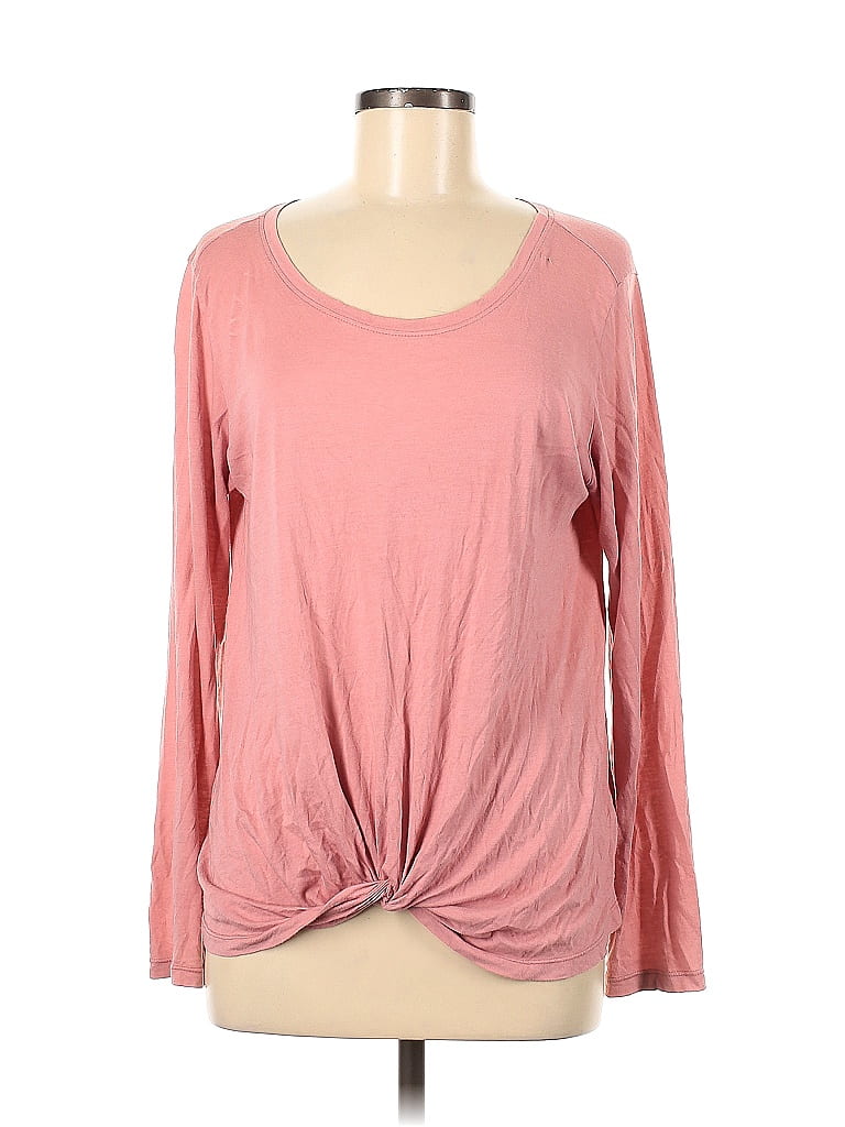 Click to view more detailed imagery on our partner's website Pre-owned M.i.l.a. Made In Los Angeles Long Sleeve Top Pink Keyhole Neckline Tops