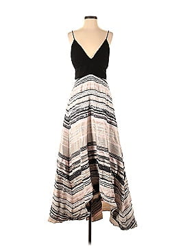 Badgley Mischka Neutral Stripe Gown (view 1)