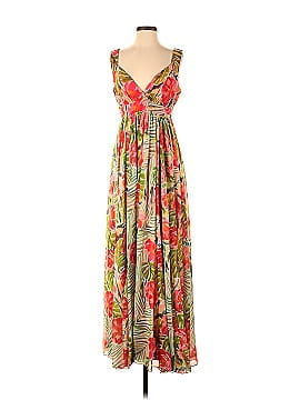 Badgley Mischka Green Floral Maxi Gown (view 1)