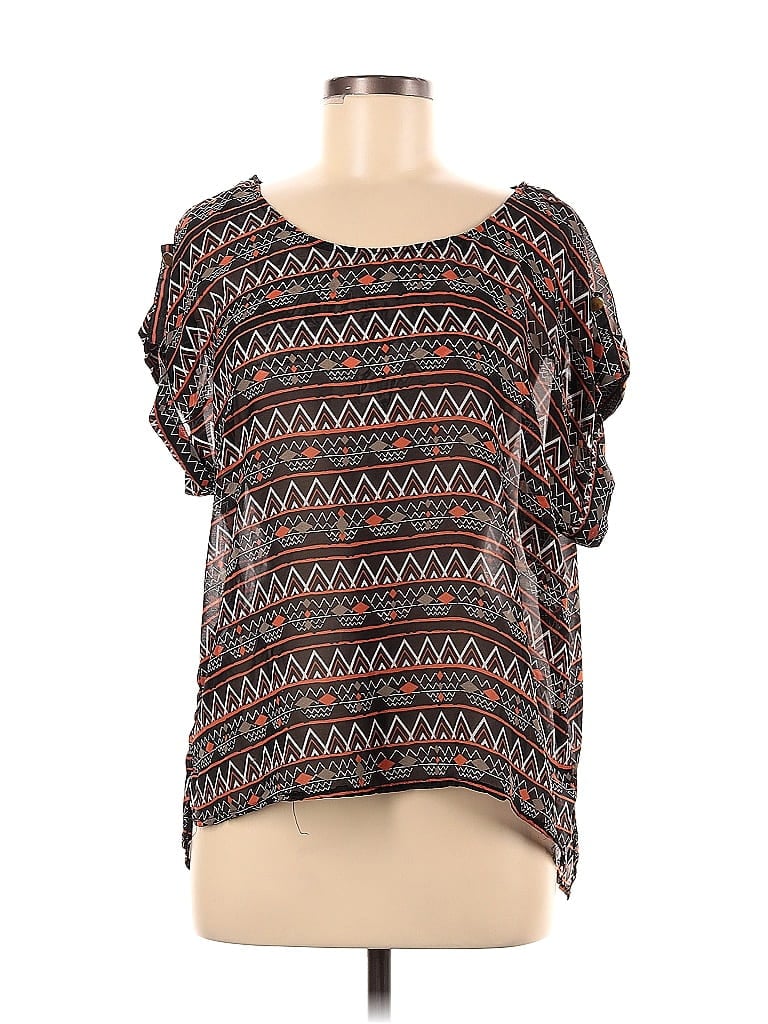 Click to view more detailed imagery on our partner's website Pre-owned Poetry Short Sleeve Blouse In Black