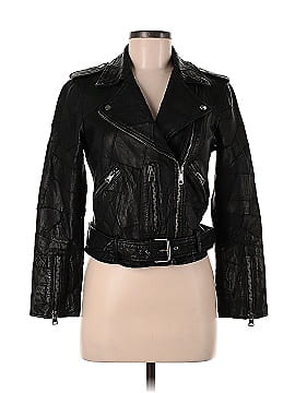 ALLSAINTS Black Balfern Leather Jacket (view 1)