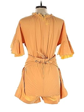 Genny Orange Poplin Romper (view 2)