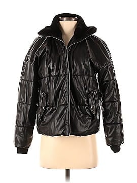 Samantha Sipos Black Faux Leather Puffer (view 1)