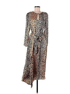 Rebecca Taylor Long Sleeve Leopard Tie Dress (view 1)