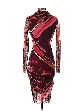 FUZZI Red Printed Sheath (view 2)