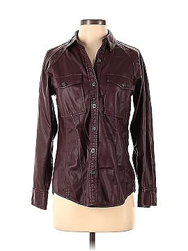 Rebecca Taylor Faux Leather Button Down (view 1)