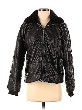 Samantha Sipos Black Faux Leather Puffer (view 1)