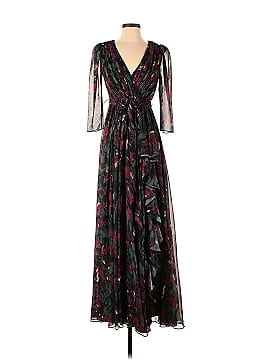 Badgley Mischka Pleated Floral Gown (view 1)