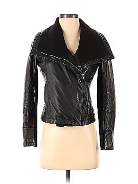 Slate & Willow Black Open Front Leather Moto Jacket (view 1)