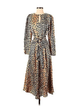 Rebecca Taylor Long Sleeve Leopard Tie Dress (view 1)