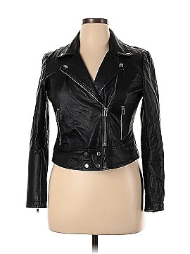 Slate & Willow Mini Snap Leather Moto Jacket (view 1)