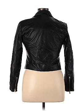 Slate & Willow Mini Snap Leather Moto Jacket (view 2)