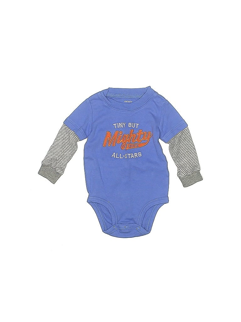 Pre-owned Carter's Babies' Long Sleeve Onesie In Blue