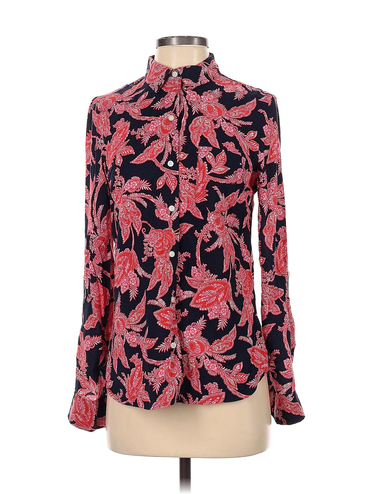 Tommy Hilfiger Floral Motif Damask Paisley Baroque Print Brocade Red ...