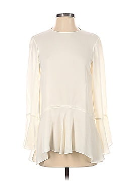 Theory Long Sleeve Silk Top (view 1)