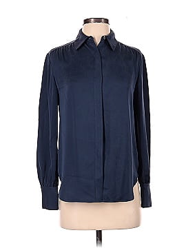 Theory Long Sleeve Silk Top (view 1)