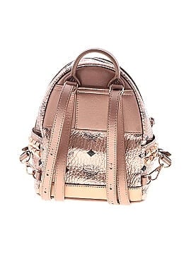 MCM Rose Gold Leather Stark Visetos Mini Backpack (view 2)