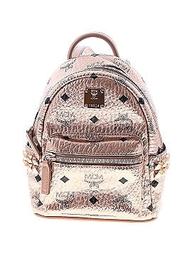 MCM Rose Gold Leather Stark Visetos Mini Backpack (view 1)