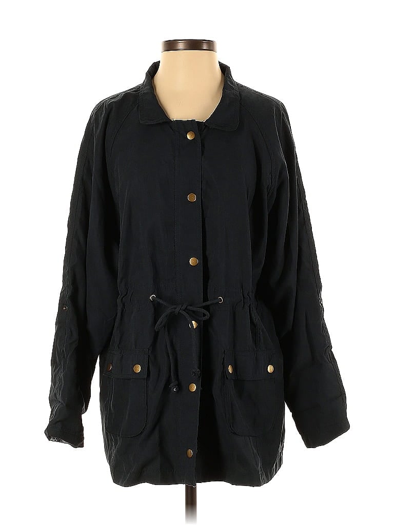 Pre-owned Blue Rain Trenchcoat In Black