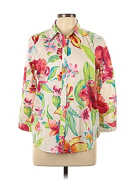 Lauren by Ralph Lauren 3/4 Sleeve Button-Down Shirt (view 1)